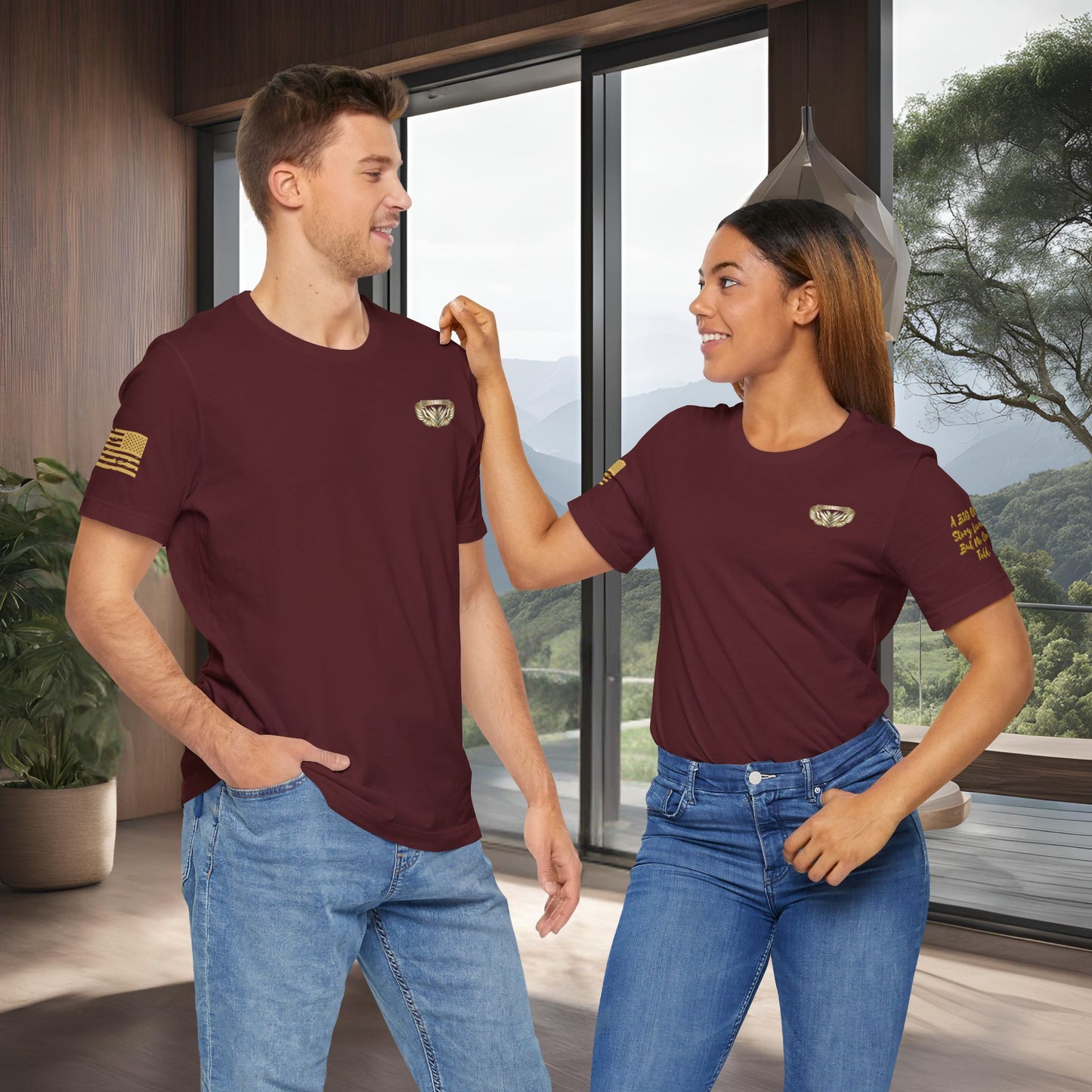 Essence Maroon Veteran Tee – Bold Patriotic T-Shirt