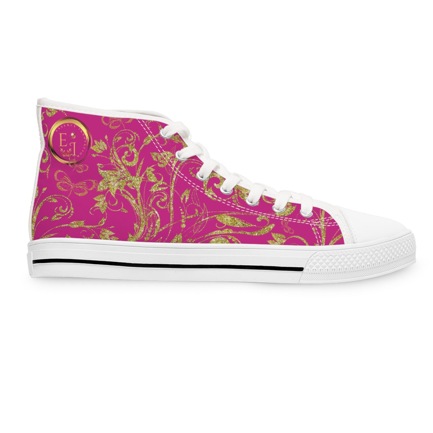 Ladies Bohemian Butterfly | Pink | White Sole HighTops