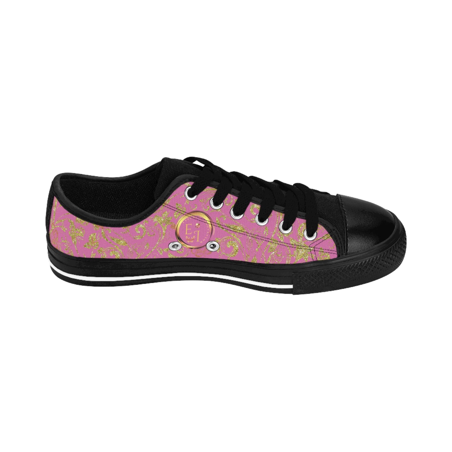 Bohemian Butterfly | Light Pink | Black Sole LowTop Sneakers