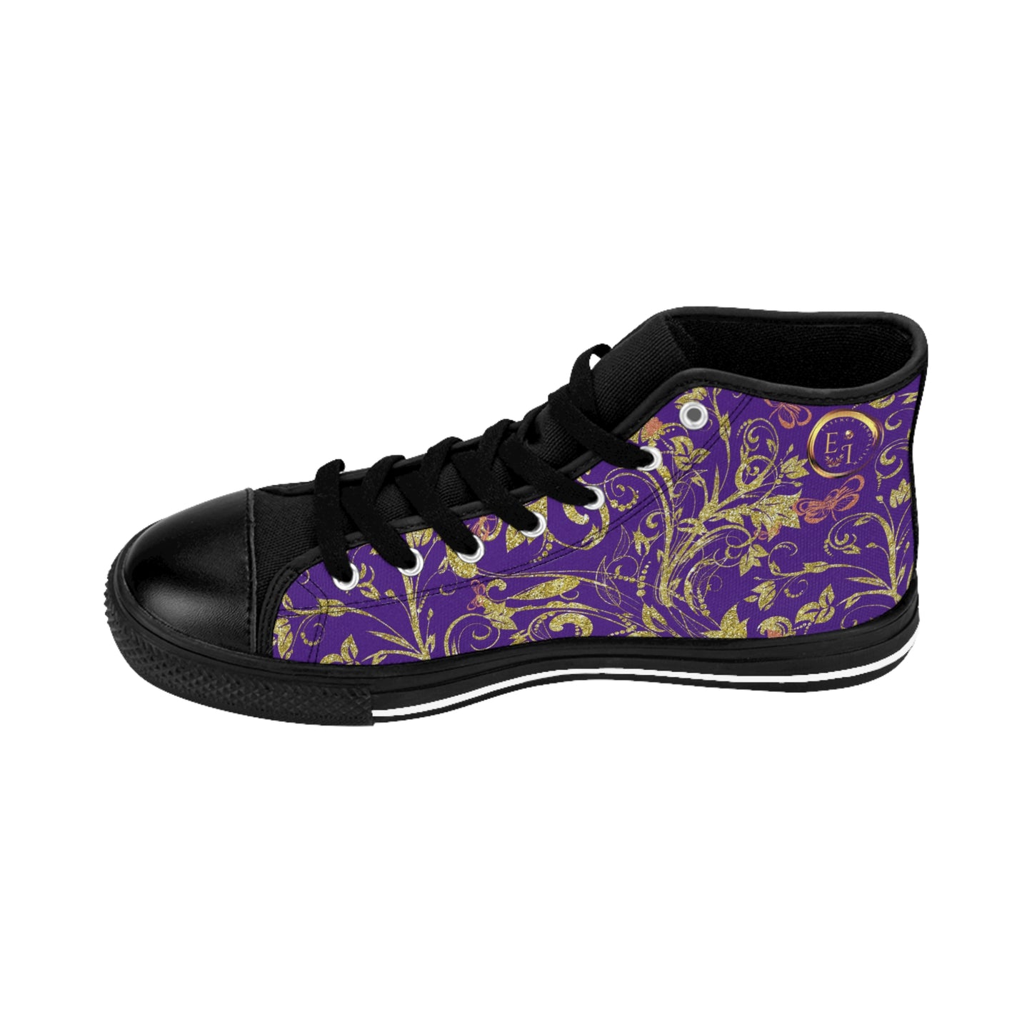 Bohemian Butterfly Hightops XVI | Black Sole | Purple
