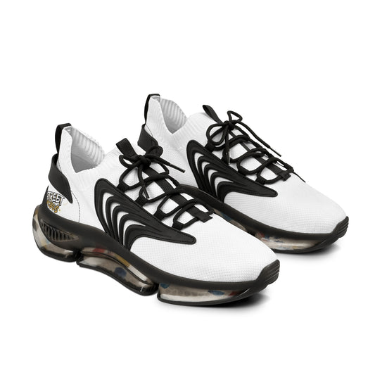 White and black Essence Innovation 'Street Vibes' sneakers with unique sole design on a white background