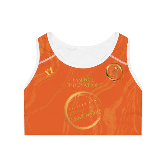 Seek More SBS XI | EI Sports Bra Stripped | Orange