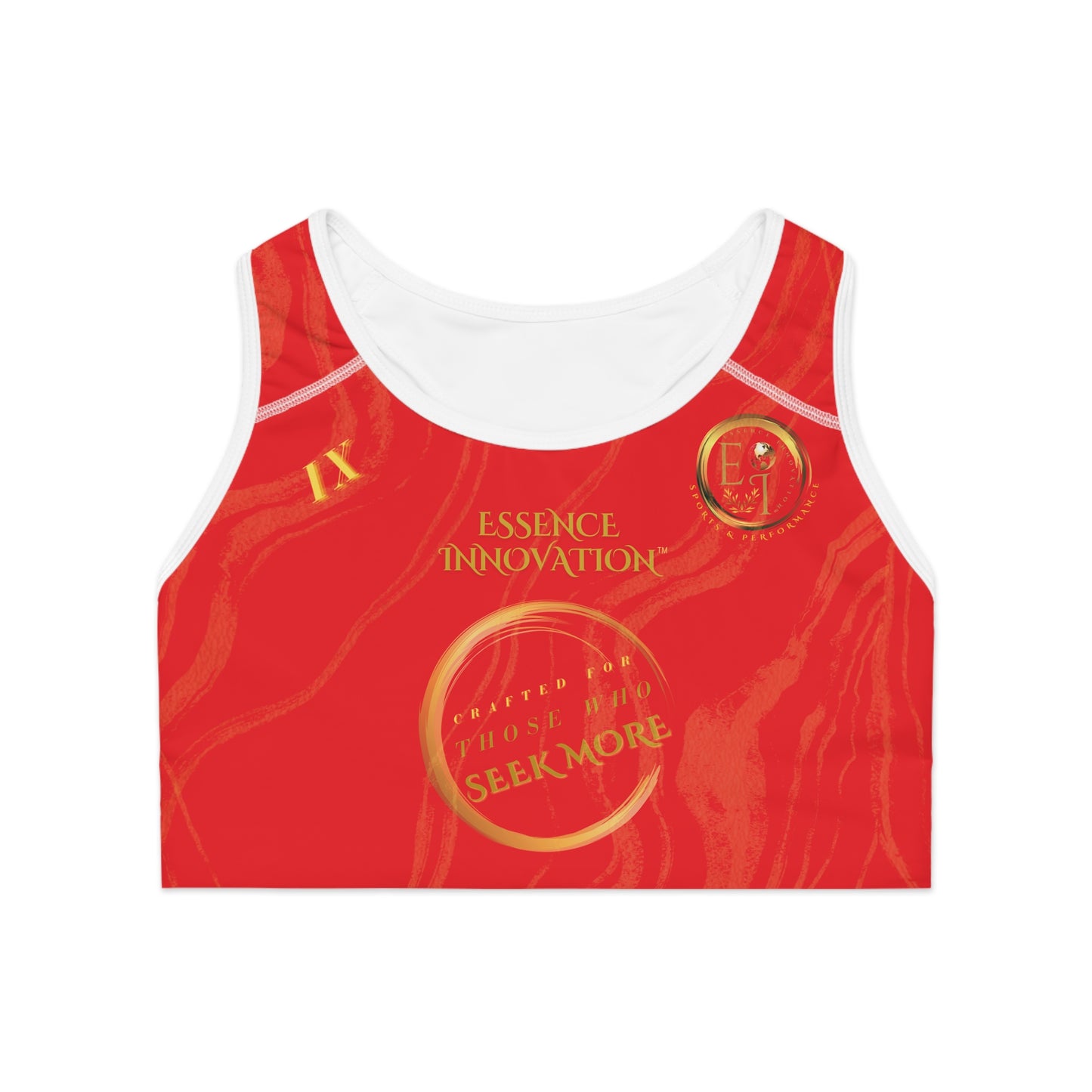 Seek More SBS IX | EI Sports Bra Stripped | Red