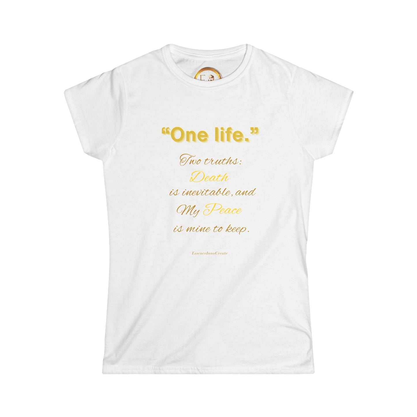 One Life Tee in White – Inspirational Softstyle Tee | EI Fashion