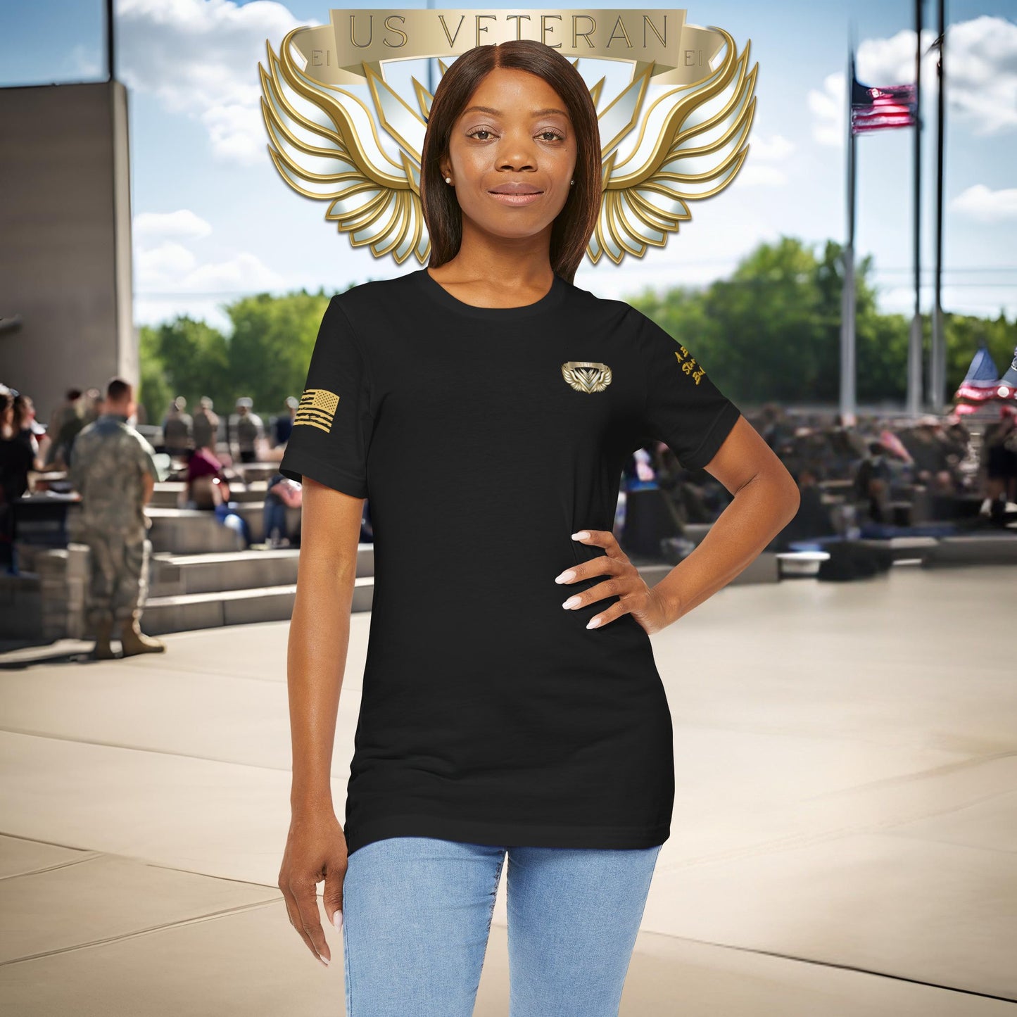 Essence Black Veteran Tee – Patriotic Shirt by Veteran-Owned Brand