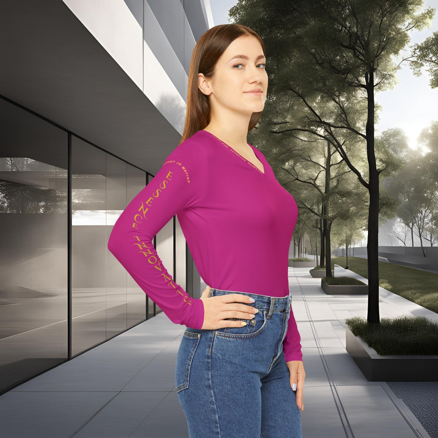 Seek More Performance XVIII | EI Sports LS V-Neck | Pink