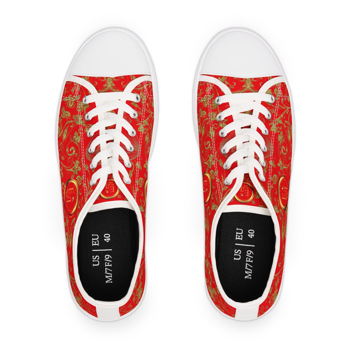 Ladies Bohemian Butterfly | Red | White Sole LowTops