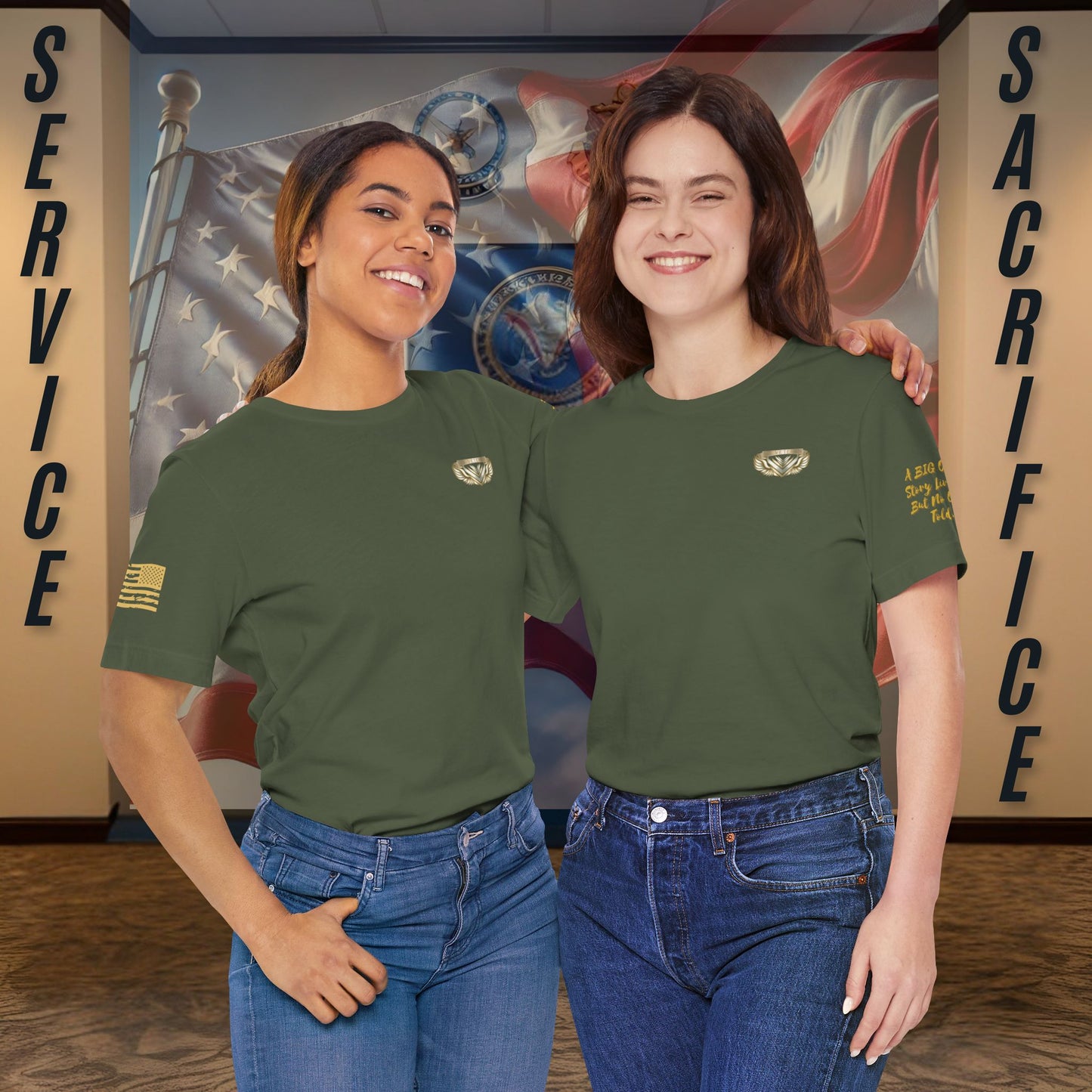 Essence Green Veteran Tee – Military Pride T-Shirt