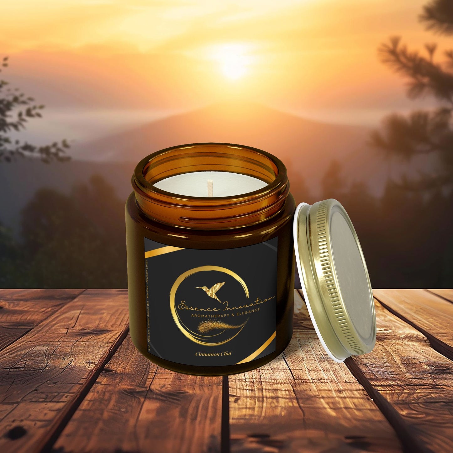 Aura Lux Gold Collection | Cinnamon Chai Scented Candle | 4oz, 9oz