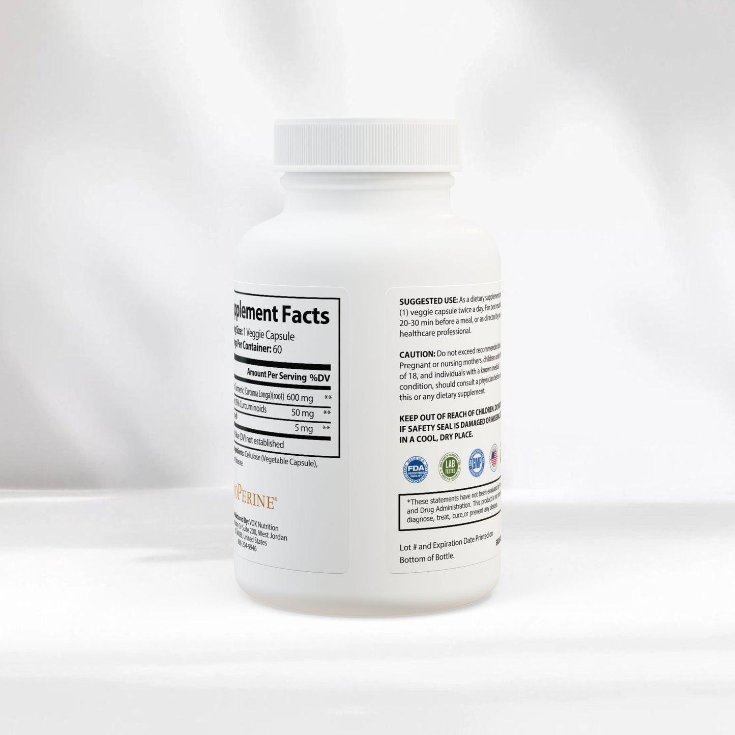 EI Turmeric Supplement | Antioxidant & Recovery Support | 60 Capsules