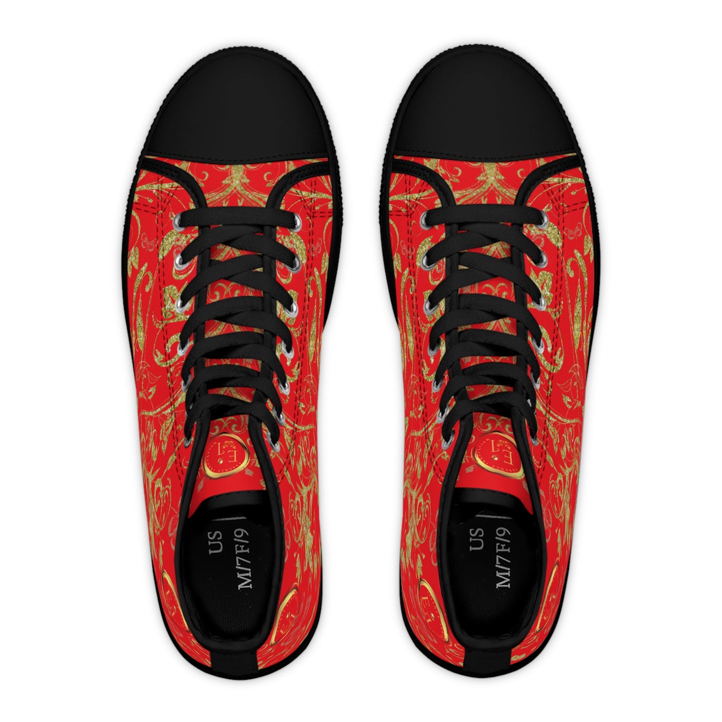 Bohemian Butterfly Heart | Red | Black Sole HighTop Sneakers