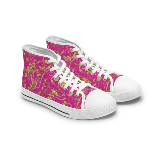 Ladies Bohemian Butterfly | Pink | White Sole HighTops