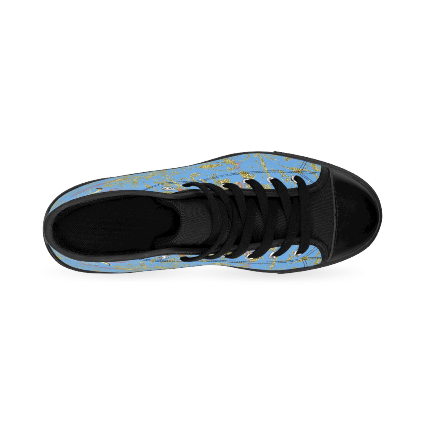 Bohemian Butterfly | Light Blue | Black Sole HighTop Sneakers