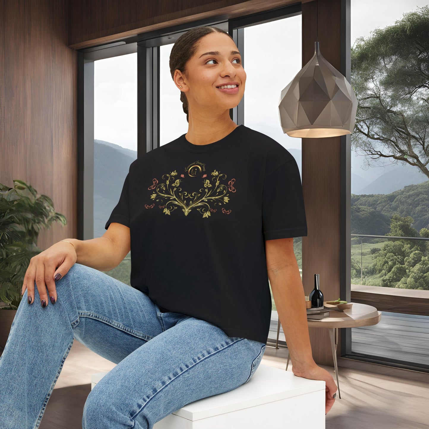 Botanical Crest Crop Tee – Floral Graphic Crop Top
