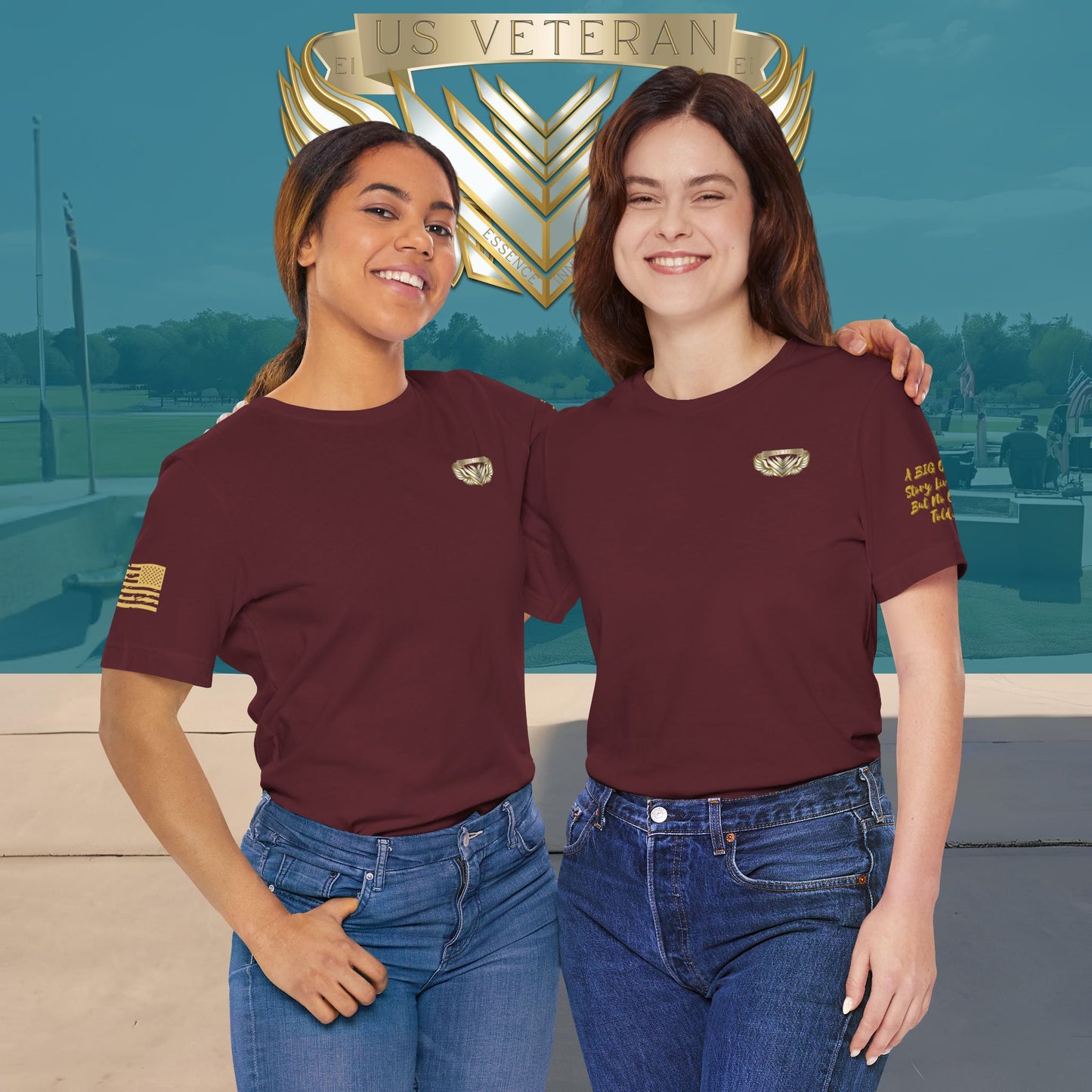 Essence Maroon Veteran Tee – Bold Patriotic T-Shirt