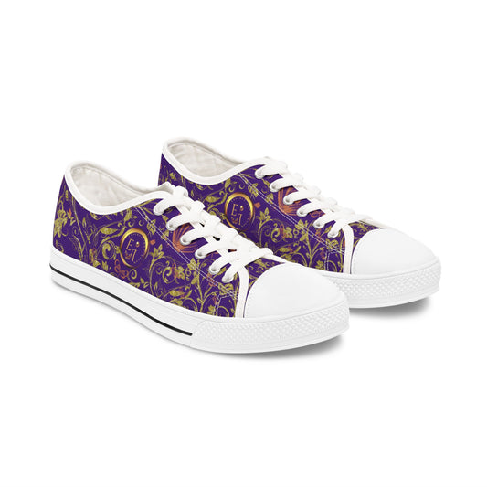 Ladies Bohemian Butterfly | Purple | White Sole LowTops