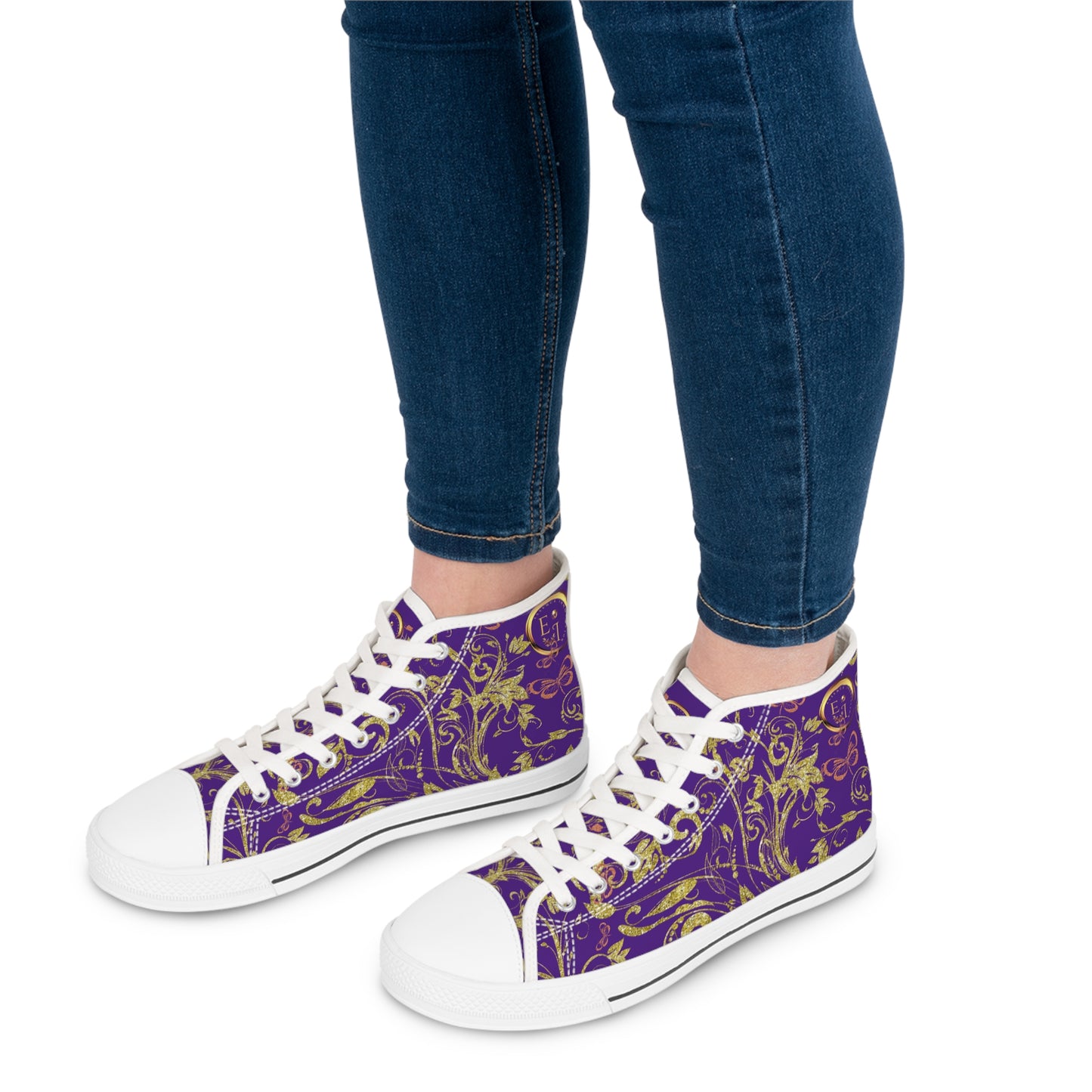 Ladies Bohemian Butterfly | Purple | White Sole HighTops