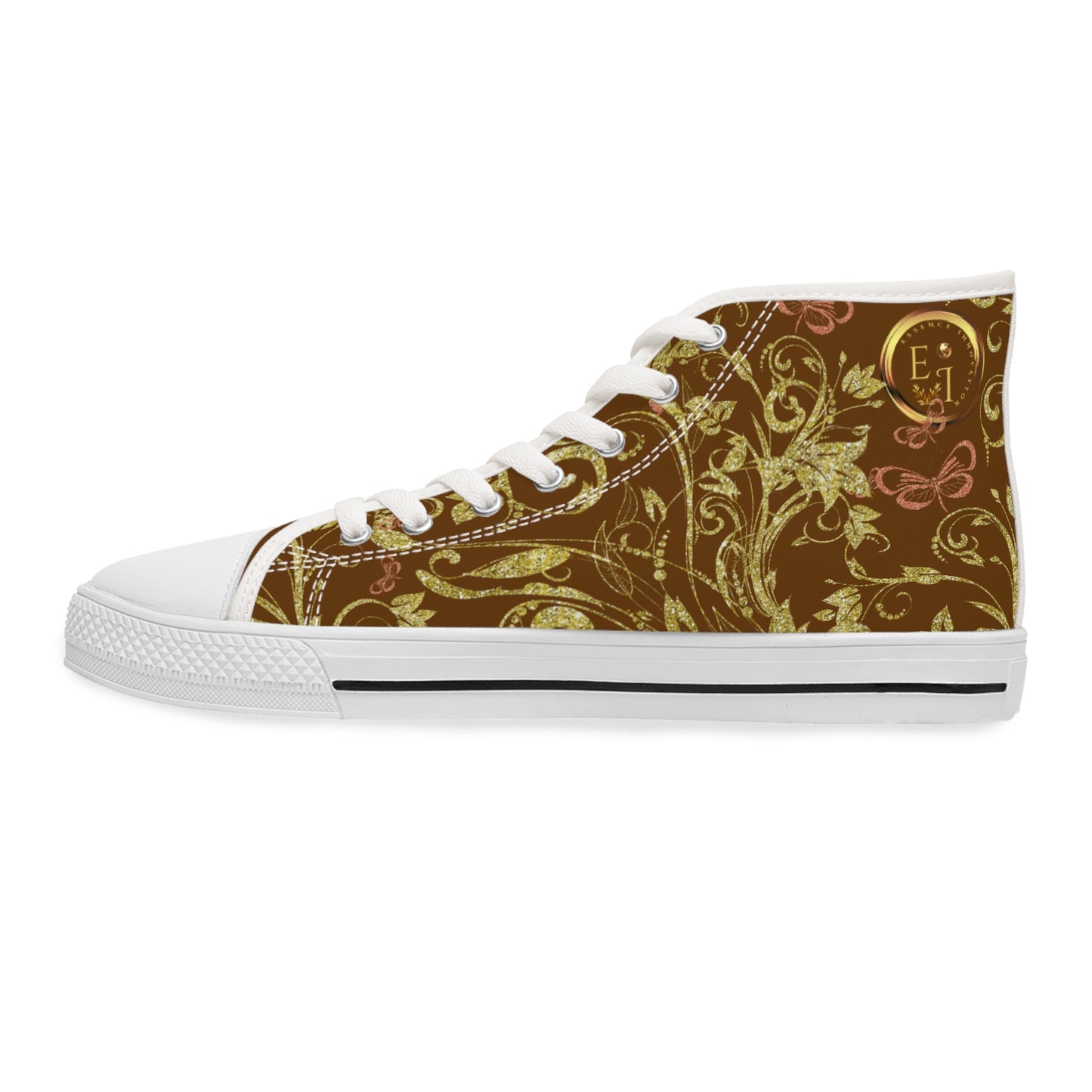 Ladies Bohemian Butterfly | Brown | White Sole HighTops