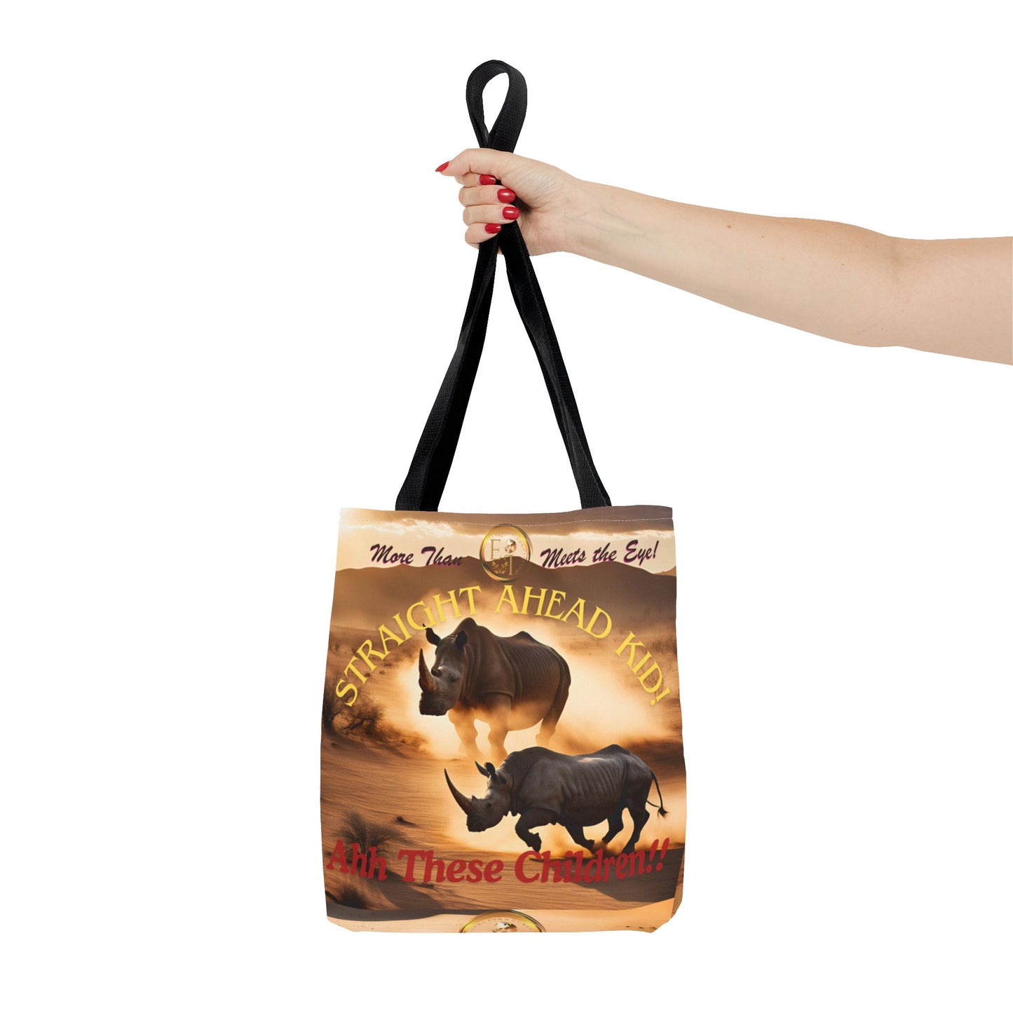 Wildlife Tote Bag, Straight Ahead Kid Tote, Eco-Friendly Rhinos Bag, Animal Lover Gift, Adventure Shopping Bag, Unique Canvas Accessory