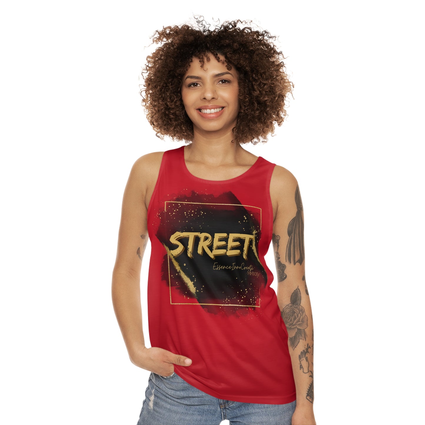 Street Wear Tank X | EssenceInnoCreate | Dark Red