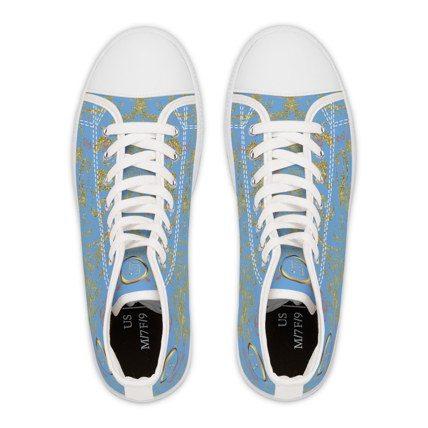 Ladies Bohemian Butterfly | Light Blue | White Sole HighTops