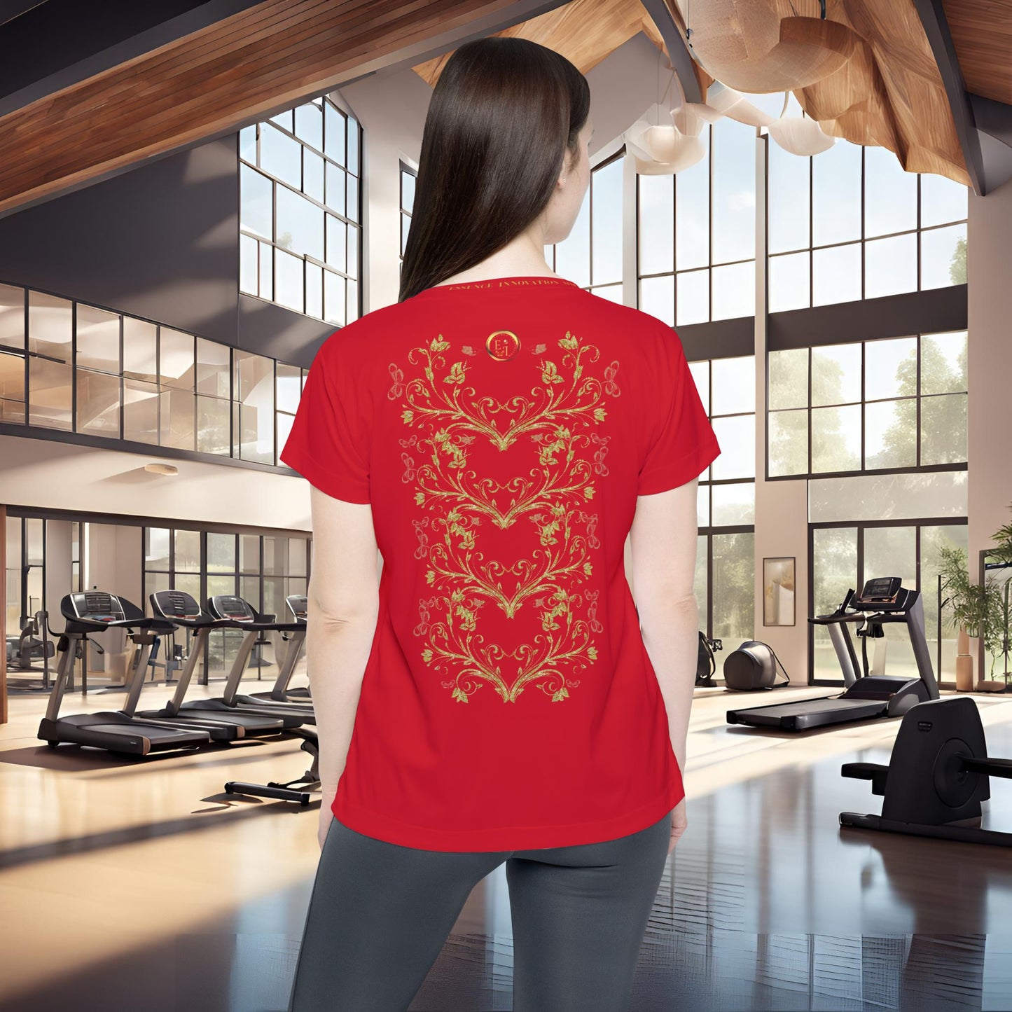 Butterfly Blossom Tee IX | EssenceInnoCreate | Dark Red