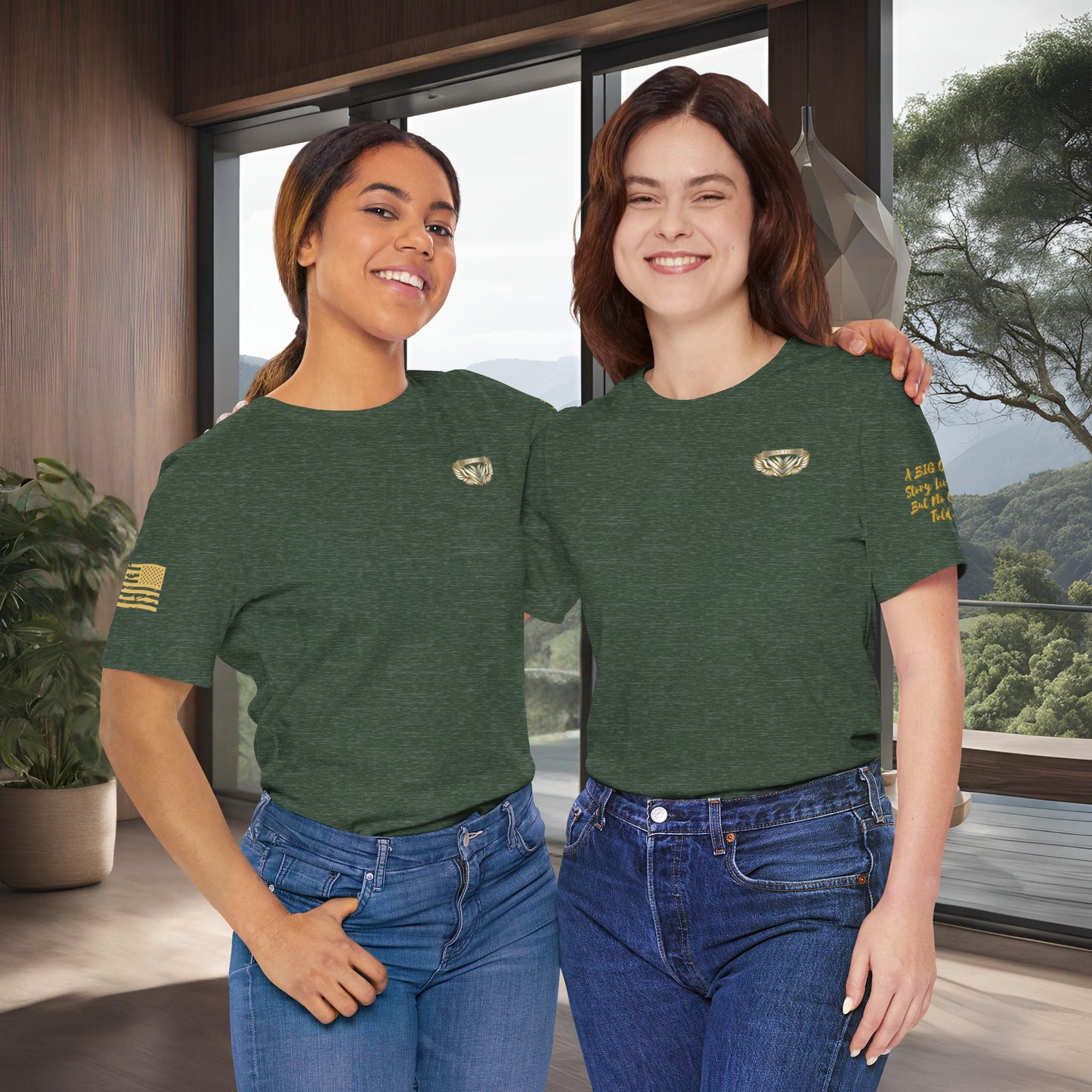 Essence Forest Veteran Tee – Deep Green Tribute Shirt