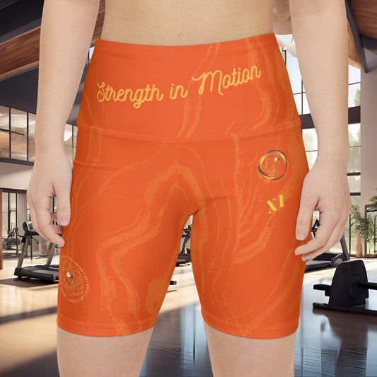 Stripes In Motion XI | Ladies Workout Shorts | Orange
