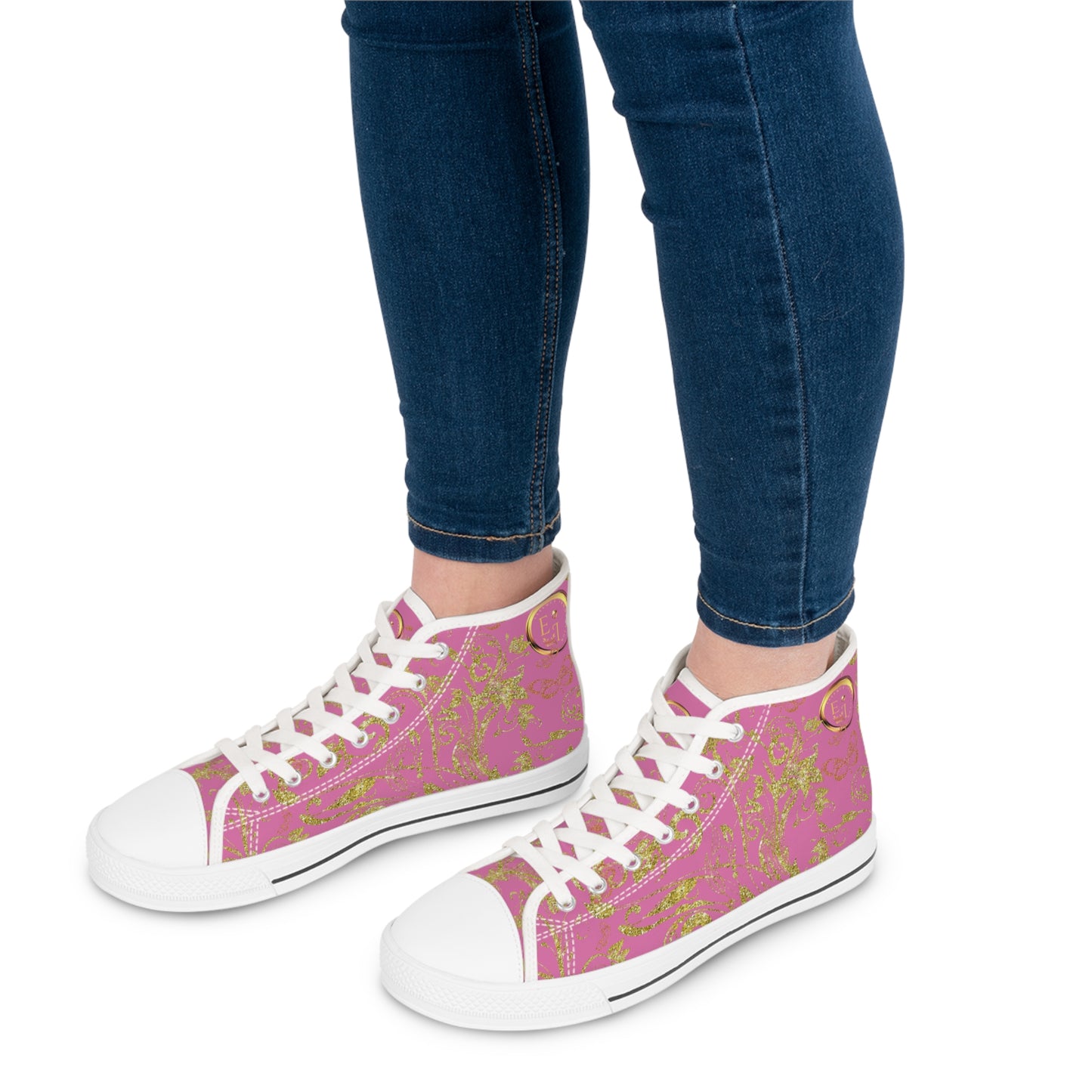 Ladies Bohemian Butterfly | Light Pink | White Sole HighTops