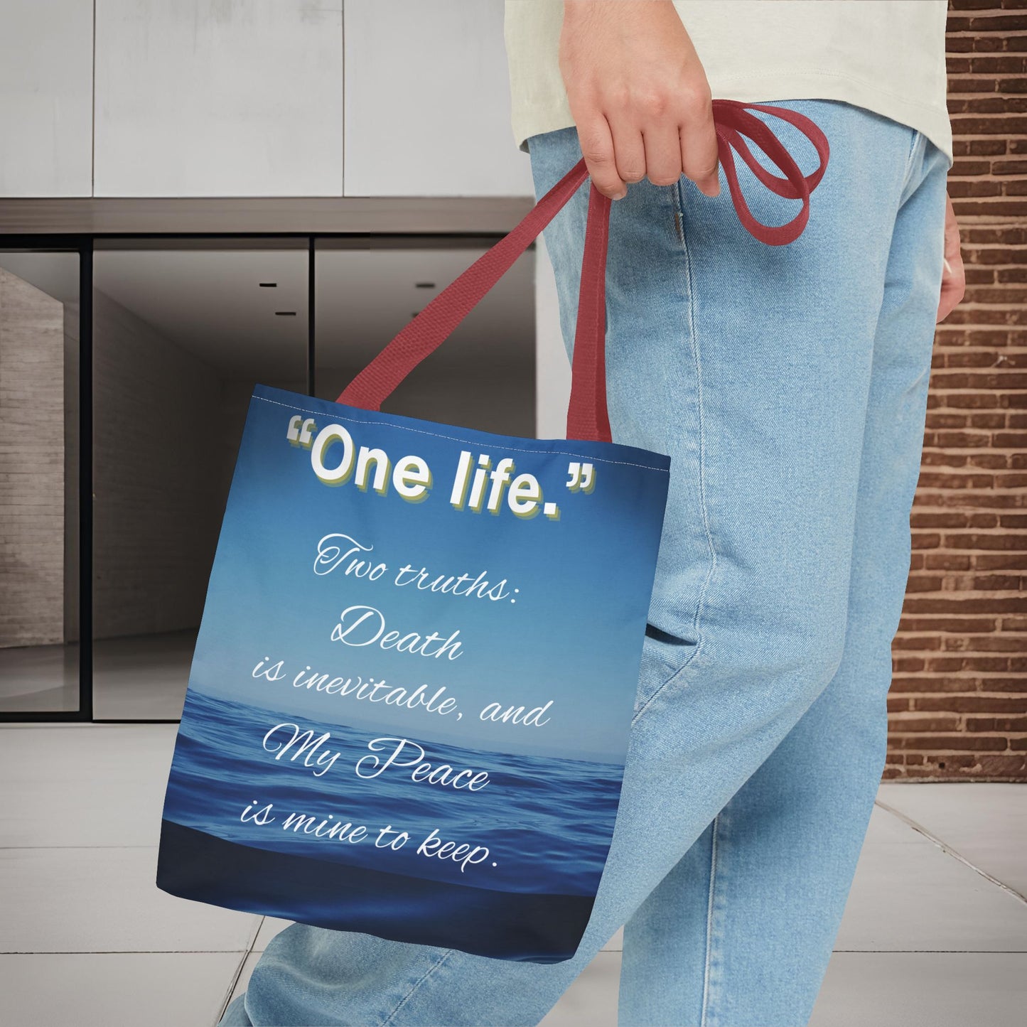 "One Life" – Two Truths Oceanic Quote Tote Bag