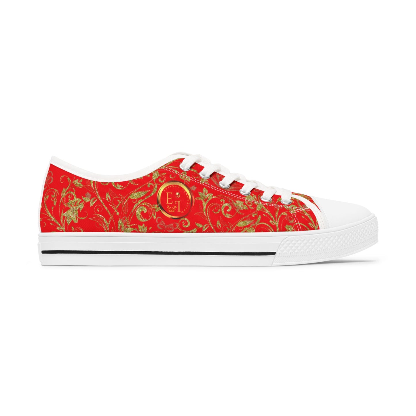 Ladies Bohemian Butterfly | Red | White Sole LowTops