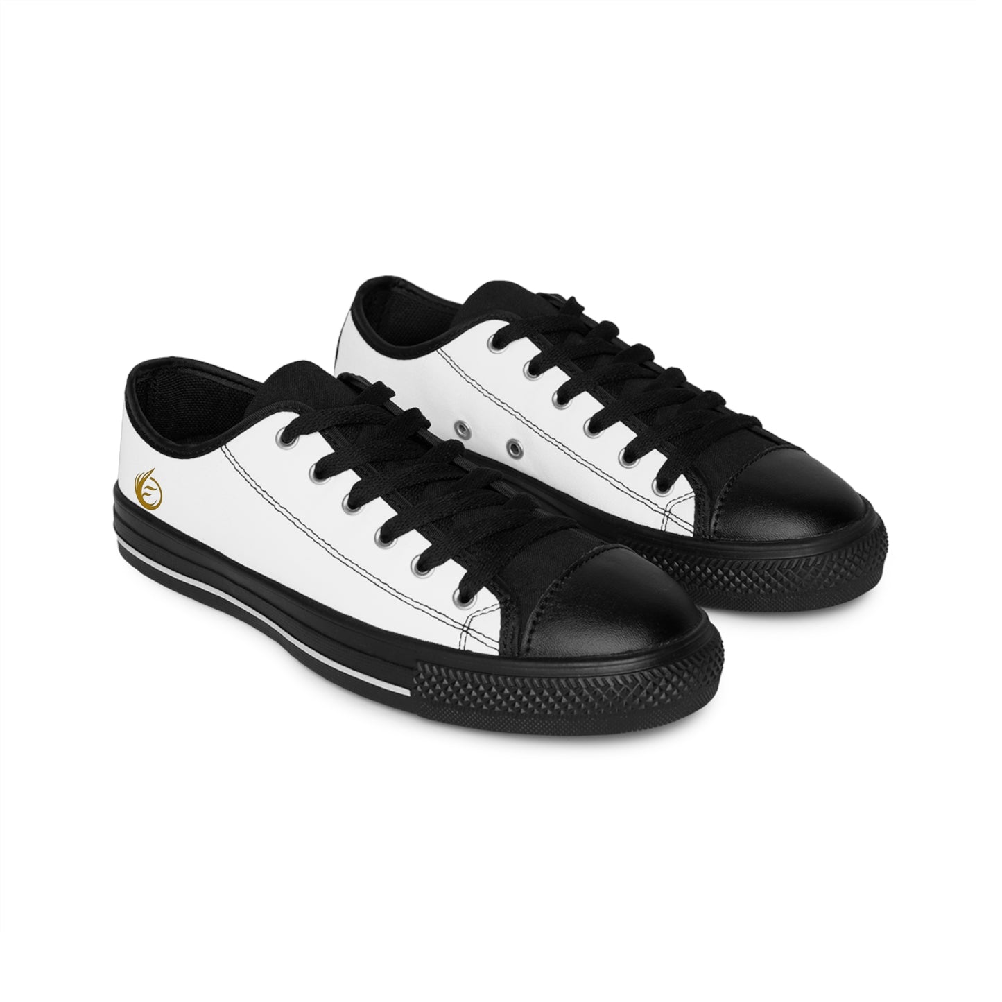 Black and white EssenceInnoCreate sneakers on a white background