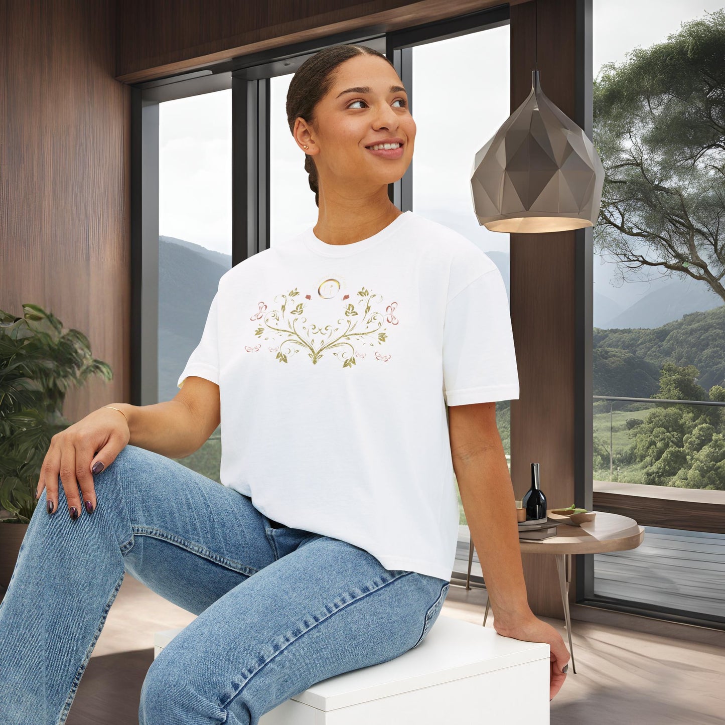 Botanical Crest Crop Tee – Floral Graphic Crop Top
