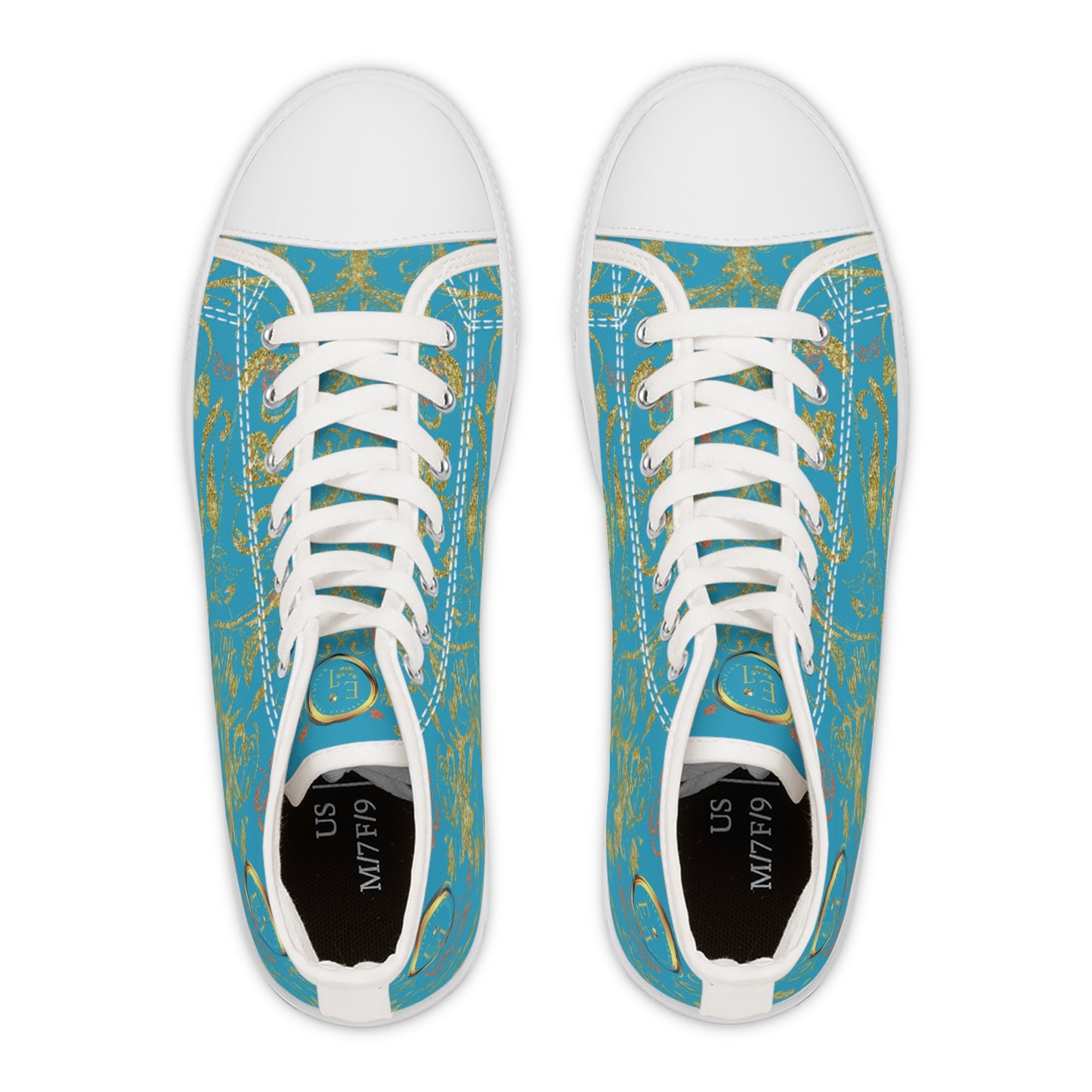 Ladies Bohemian Butterfly | Turquoise | White Sole HighTops