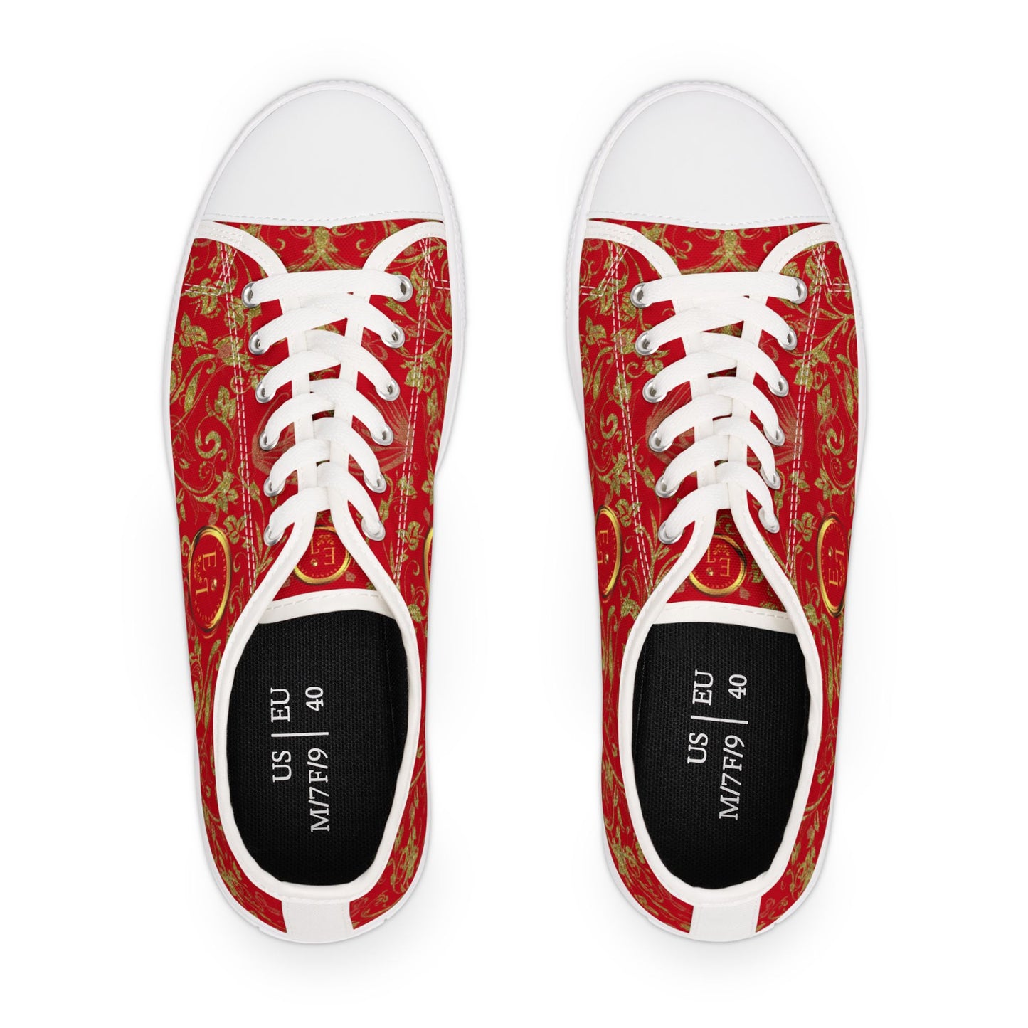 Ladies Bohemian Butterfly | Dark Red | White Sole LowTops