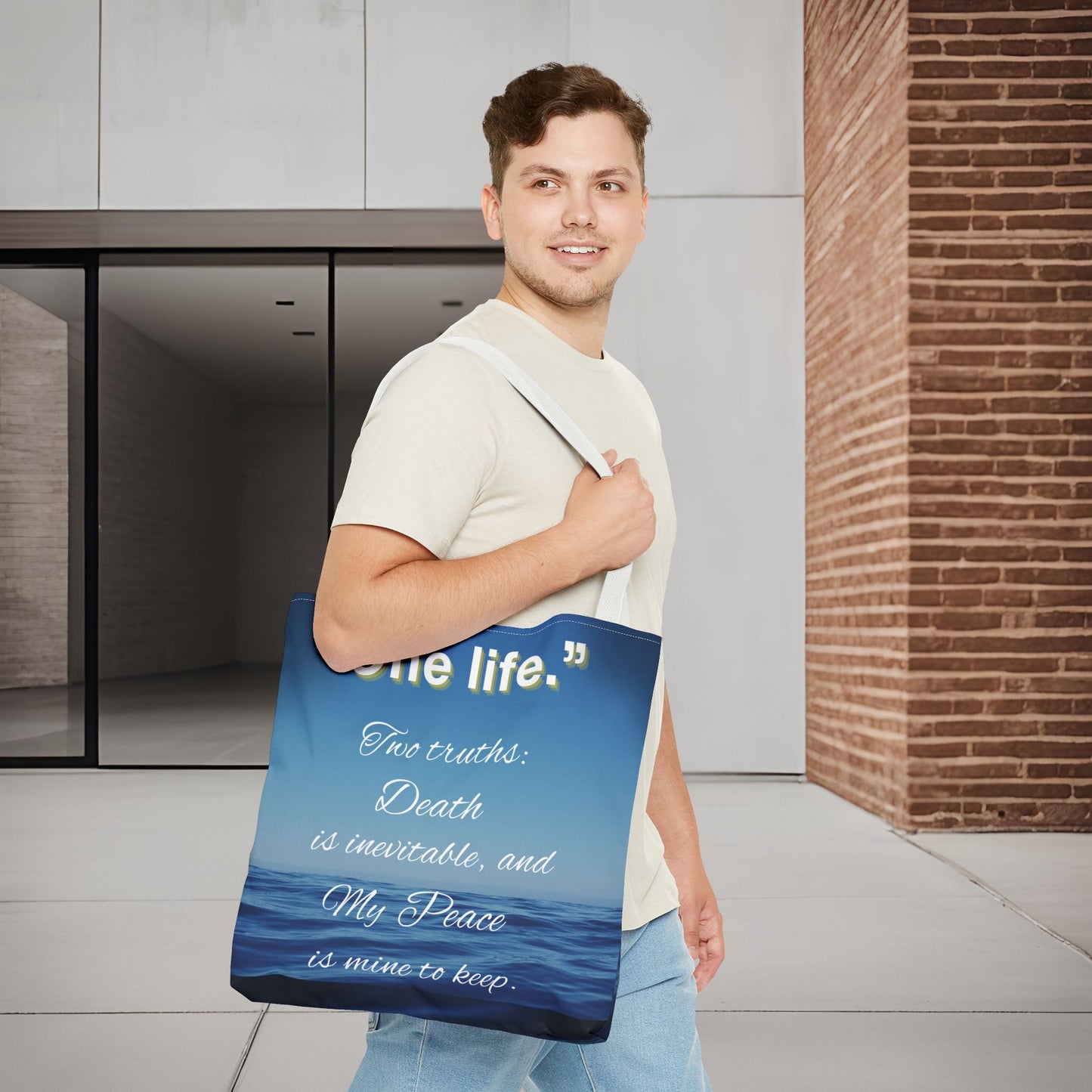"One Life" – Two Truths Oceanic Quote Tote Bag