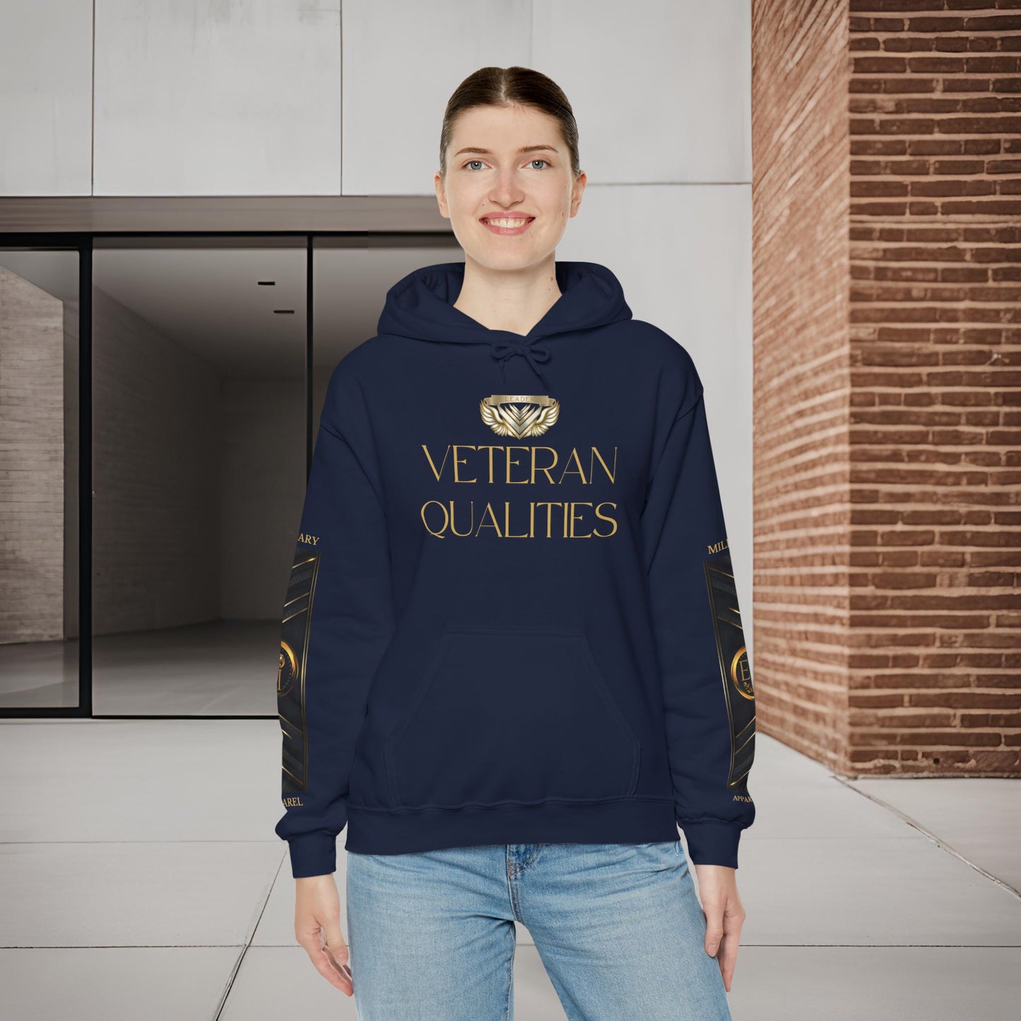 Veteran Qualities Leader Four | Navy Hoodie | Military & Service Tribute