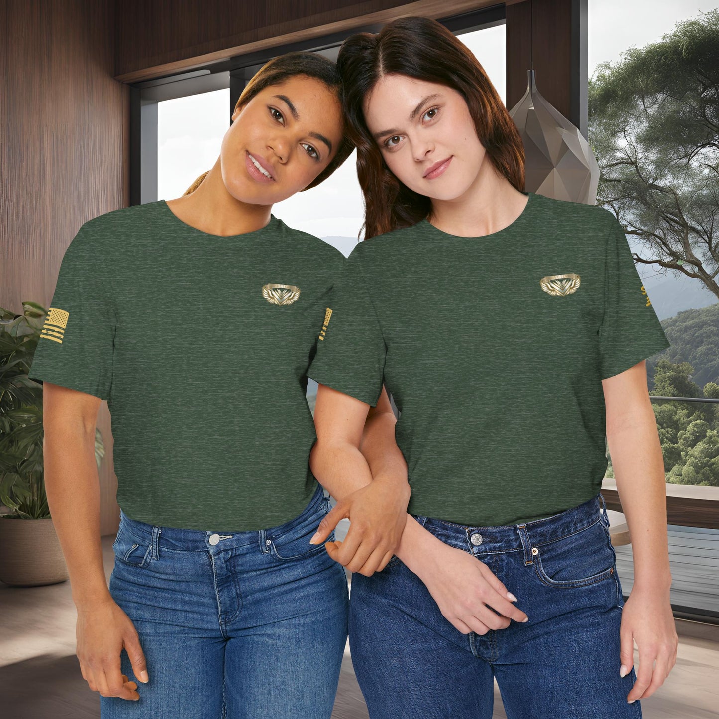 Essence Forest Veteran Tee – Deep Green Tribute Shirt