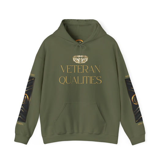 Veteran Qualities Serviceman Three | MC Green Hoodie | Military & Service Tribute