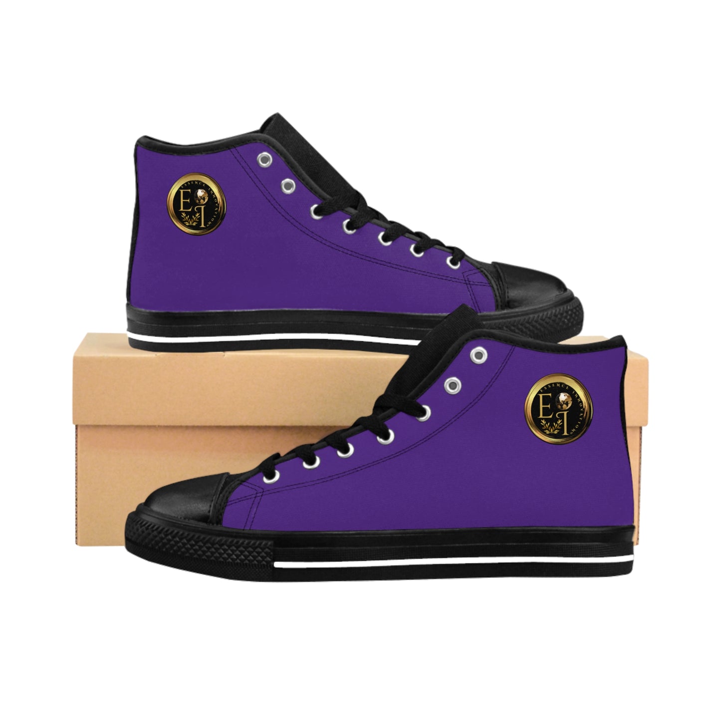 Essence Innovation Mens Streetwear | HighTop Sneakers | Purple
