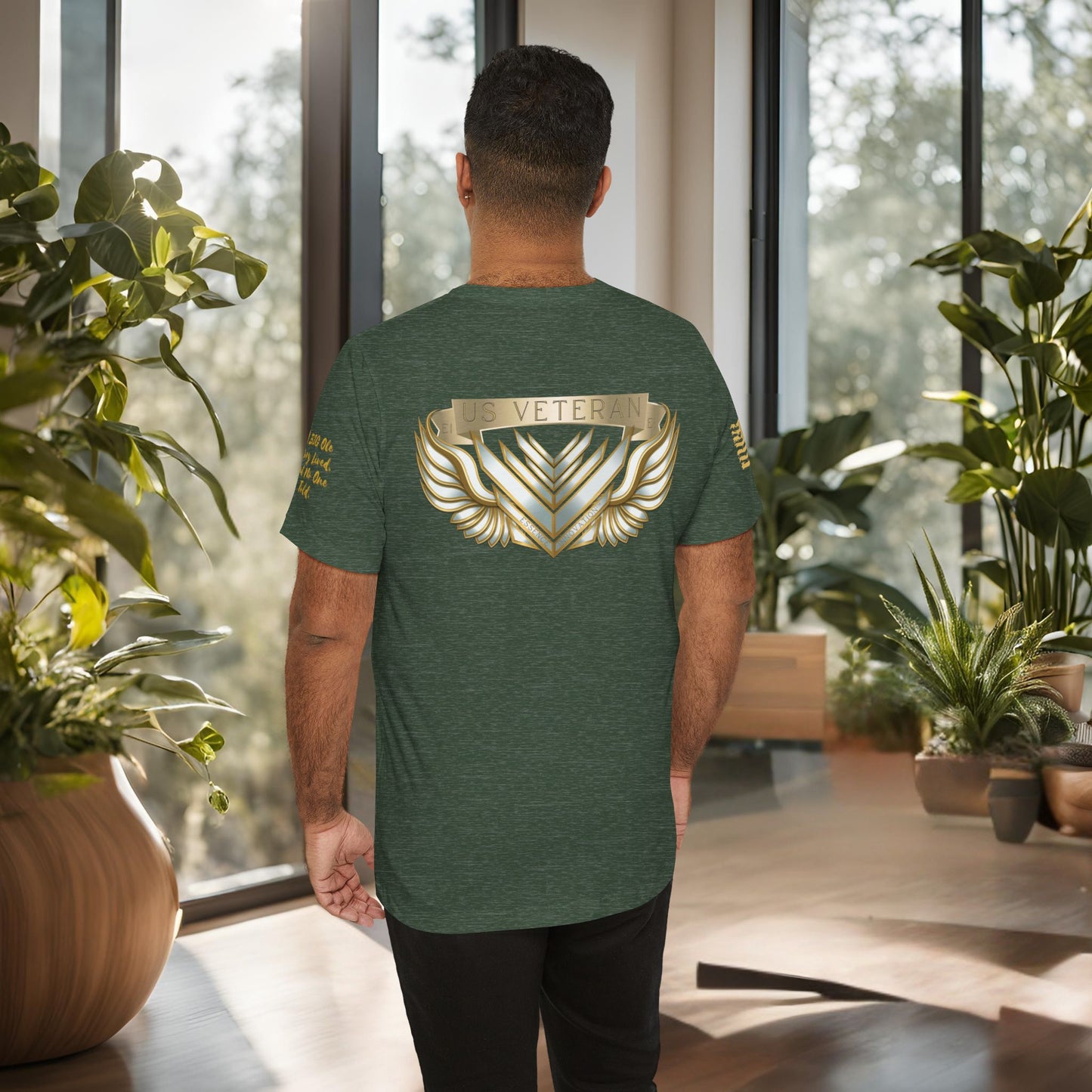 Essence Forest Veteran Tee – Deep Green Tribute Shirt