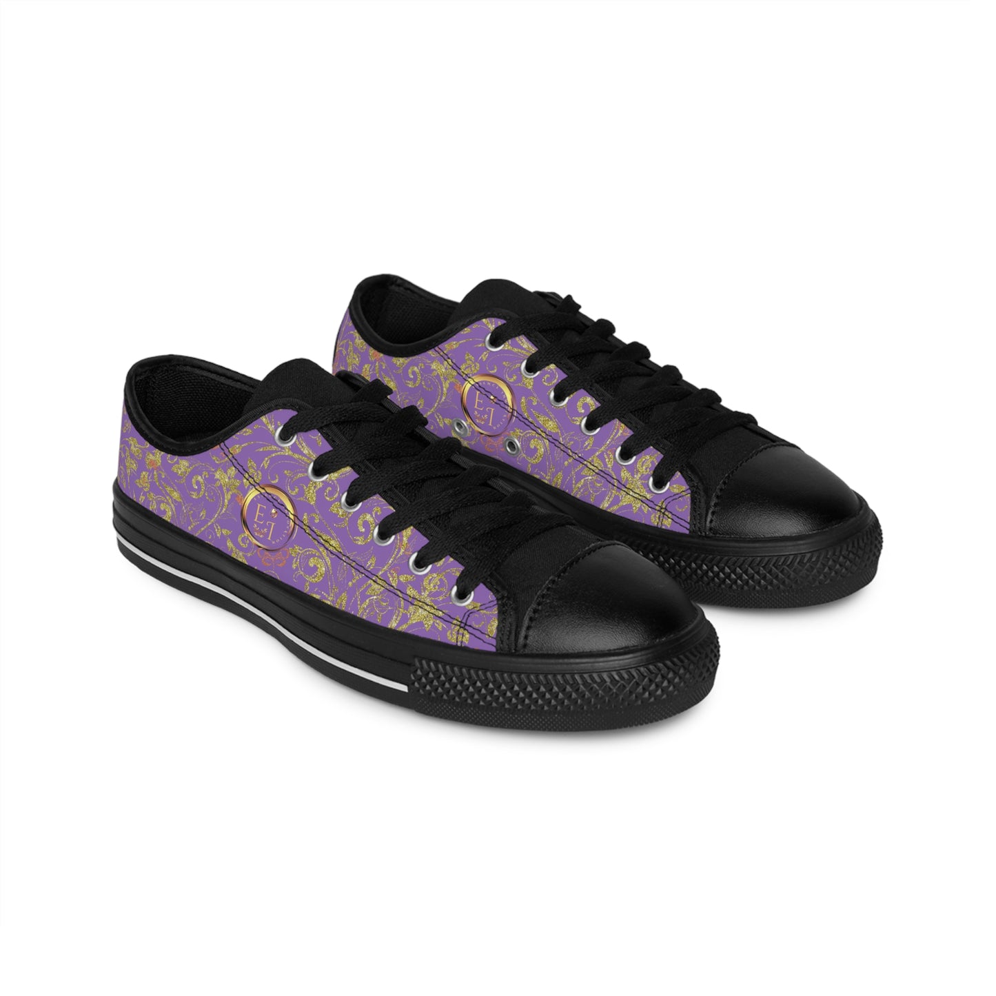 Bohemian Butterfly | Light Purple | Black Sole LowTop Sneakers