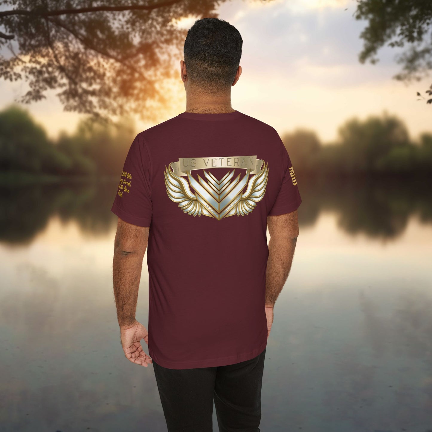 Essence Maroon Veteran Tee – Bold Patriotic T-Shirt