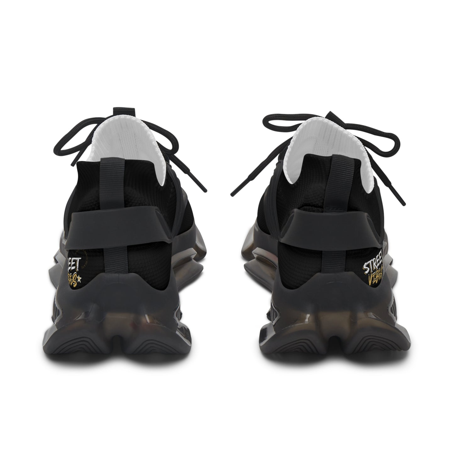 Black Essence Innovation 'Street Vibes' sneakers with visible branding on a white background