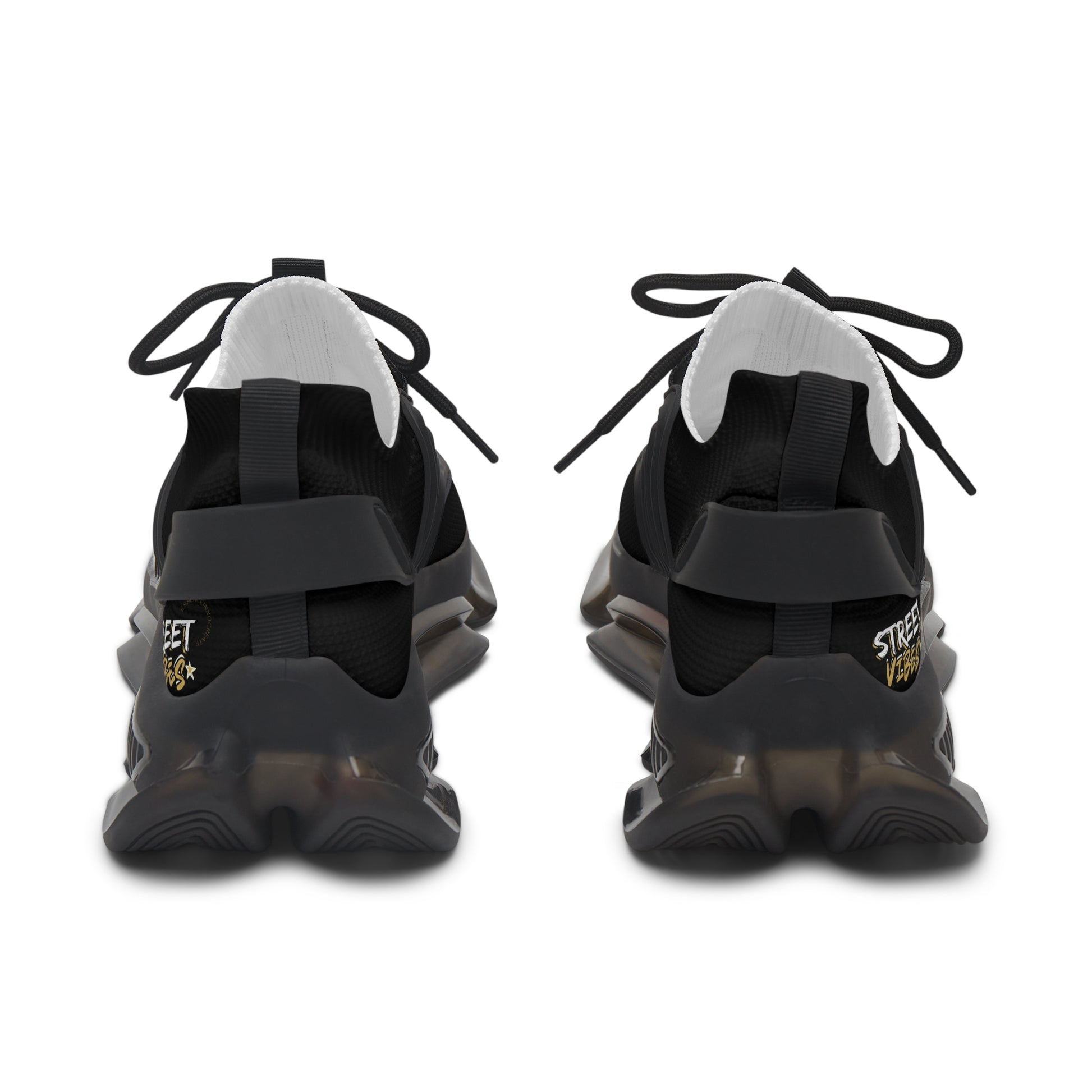 Black Essence Innovation 'Street Vibes' sneakers with visible branding on a white background