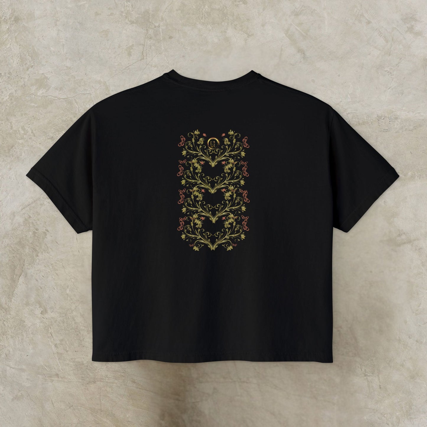 Botanical Crest Crop Tee – Floral Graphic Crop Top