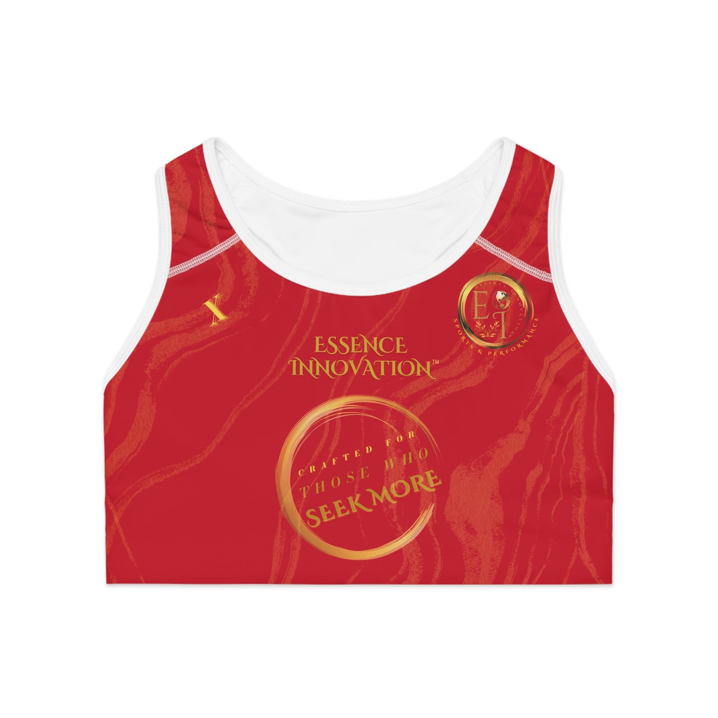 Seek More SBS X | EI Sports Bra Stripped | Dark Red