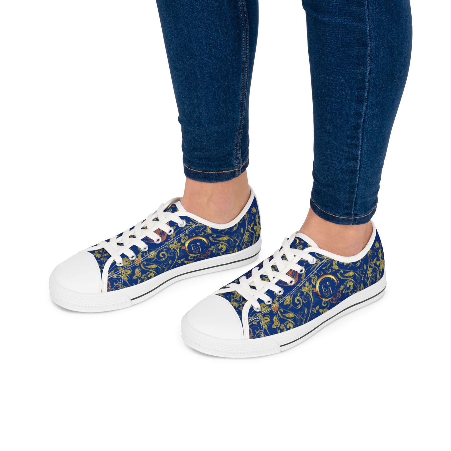 Ladies Bohemian Butterfly | Dark Blue | White Sole LowTops