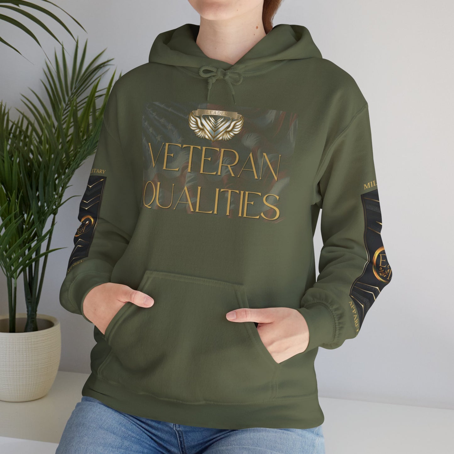 Leader Veteran Qualities Hoodie | Military Tribute Hoodie | VETERAN Leadership Sweatshirt