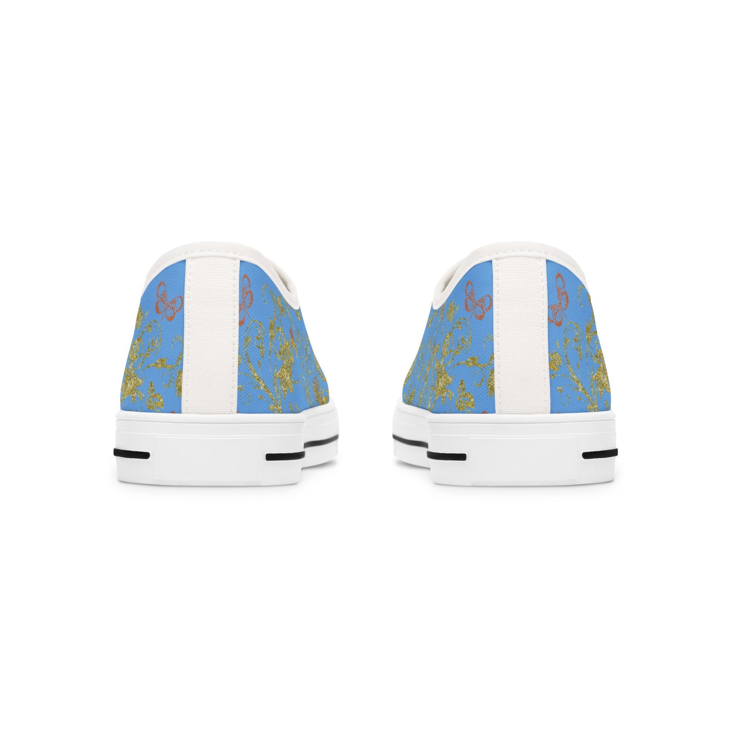 Ladies Bohemian Butterfly | Light Blue | White Sole LowTops